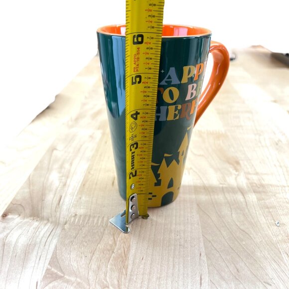 Disney Fantasyland Castle Ceramic Mug "Happy To Be Here" Green Orange NWT - Picture 6 of 8